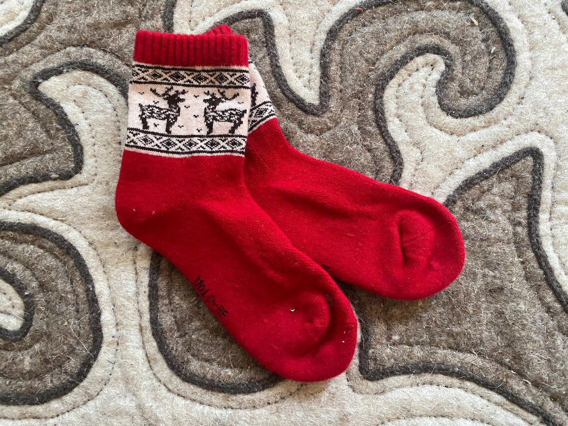 Mongolian Adults 100% Cashmere Socks