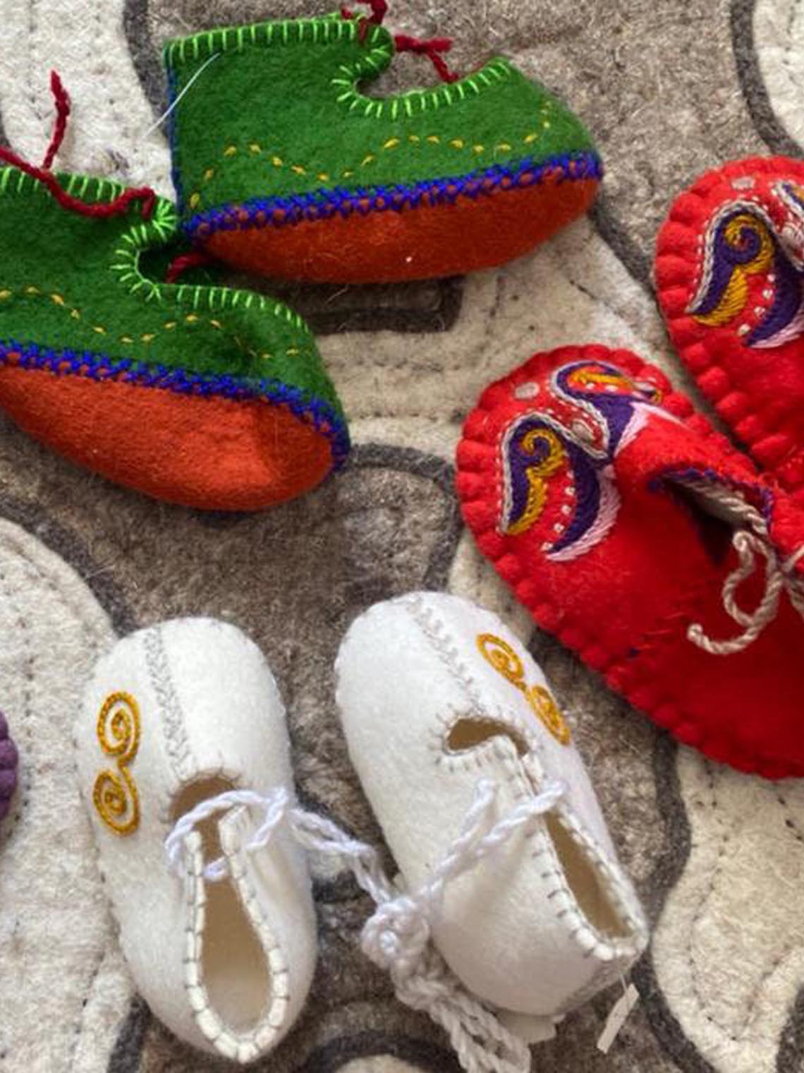 Felt Mongolian Kazakh wool slippers