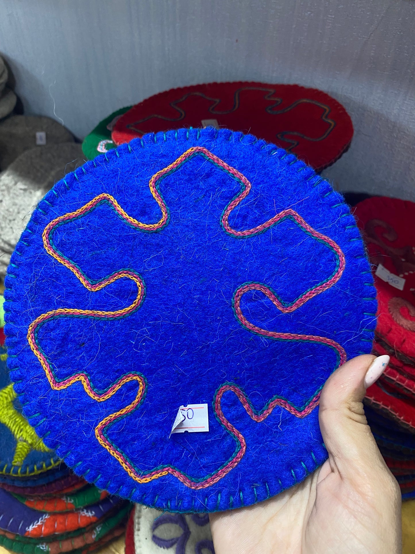 Extra Small Shyrdak Rug Felt Rounded