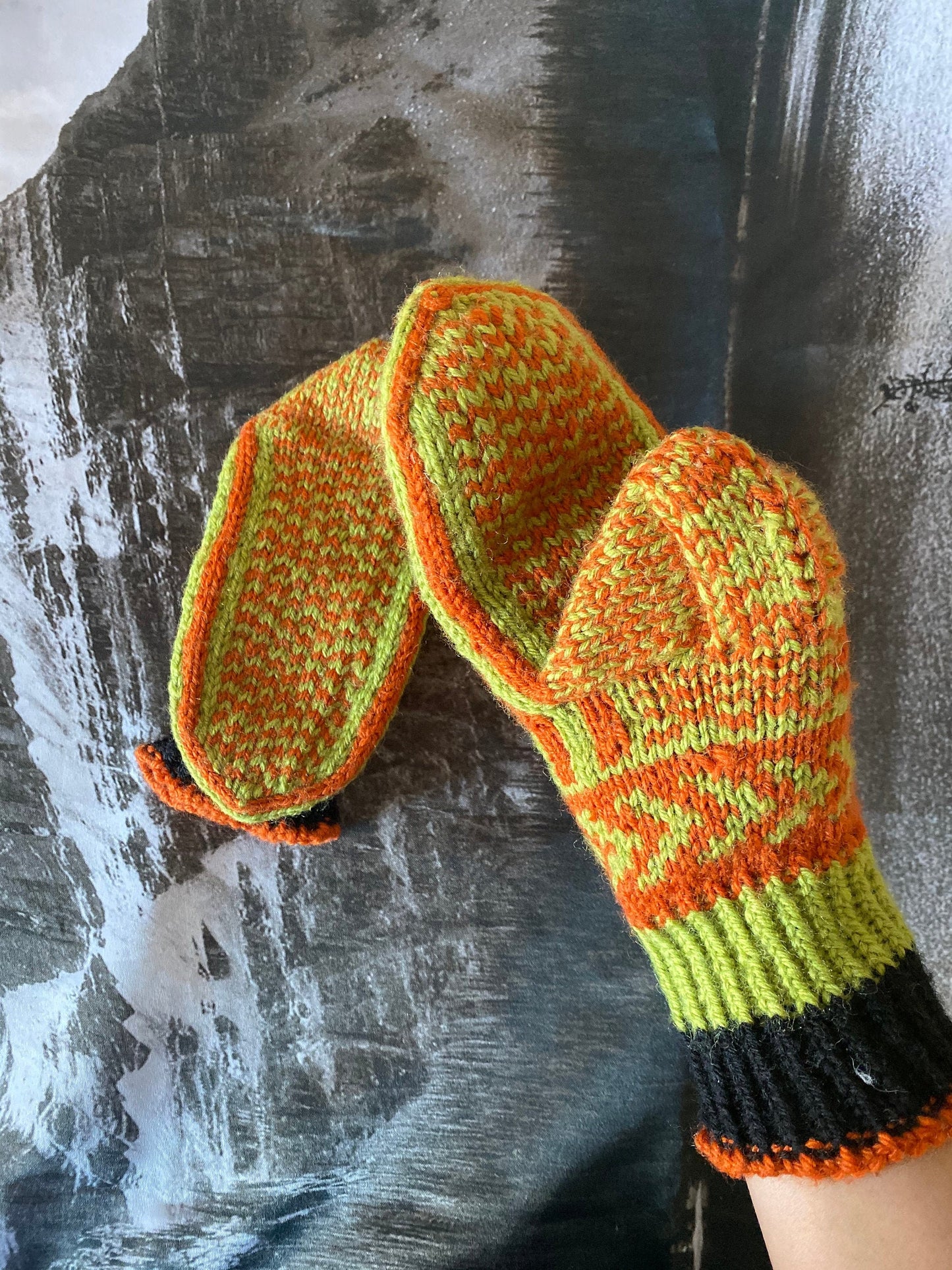 Natural Colourful Gloves with sheep wool winter handmade